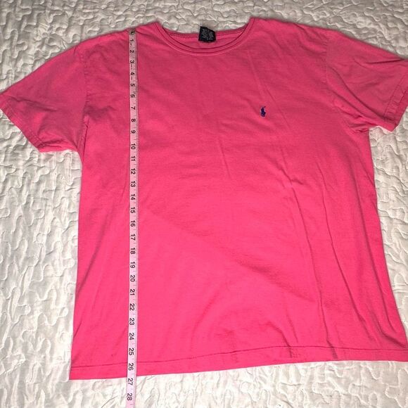 Ralph Lauren Polo T-Shirt Preppy Pink Classic Crewneck Iconic Pony Logo size L - Picture 8 of 9